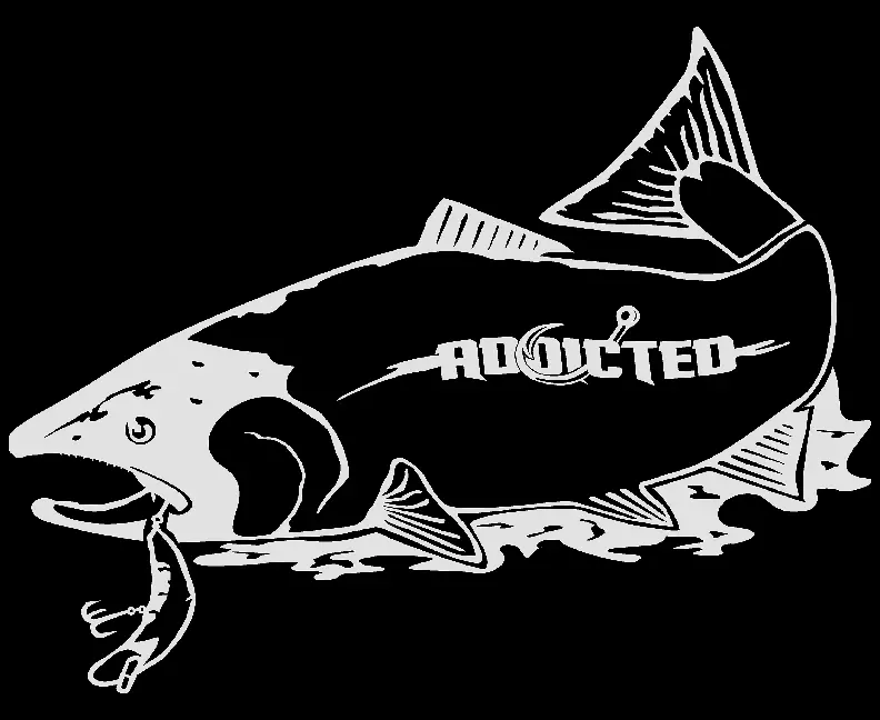 Chinook Salmon Vinyl Decal – White