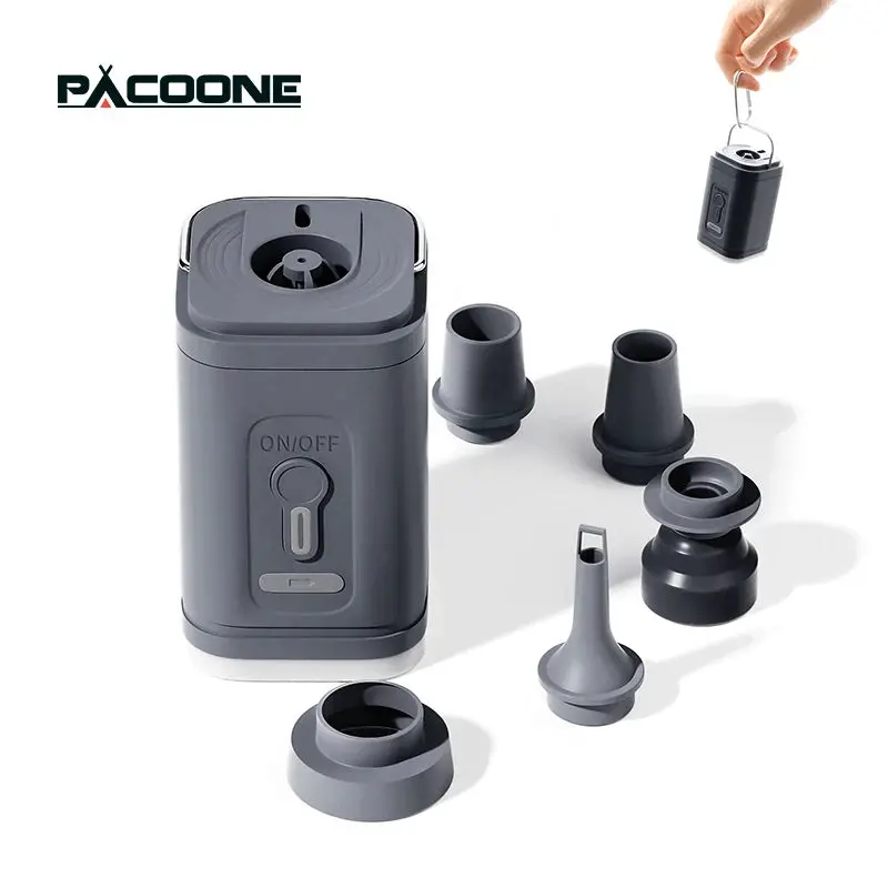 Compact Rechargeable Air Pump with LED Light – High-Output Inflation Tool