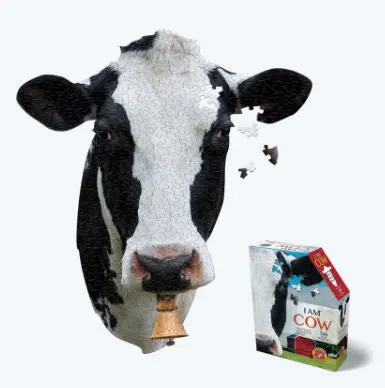Cow-Head Puzzle – 300-Piece Farm Animal Themed Jigsaw Game
