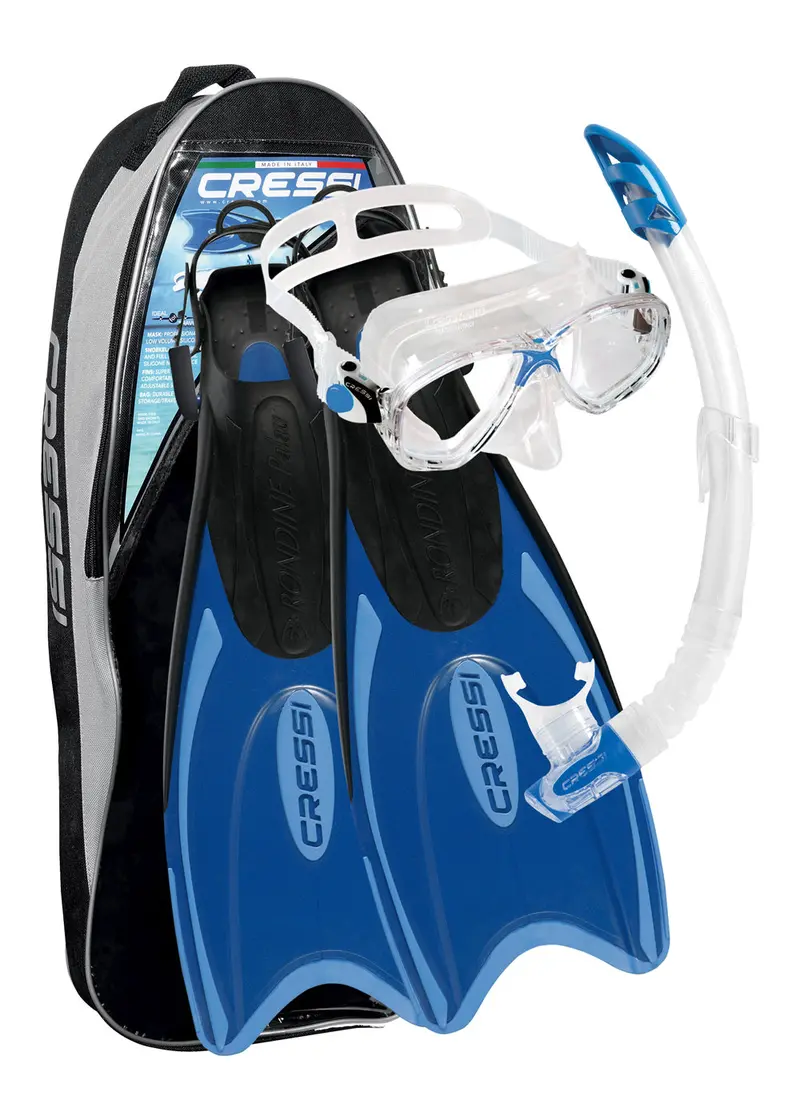 Cressi Palau Marea Snorkel Set – Blue Entry-Level Snorkeling Kit