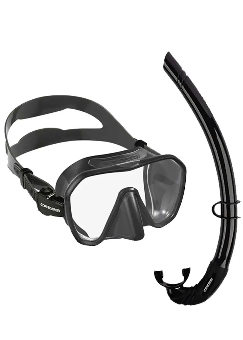 Cressi Z2 Standard-Size Mask and Snorkel Kit – Black