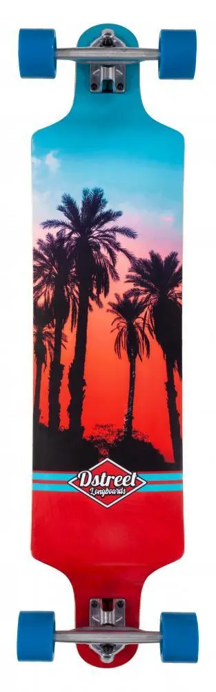 D Street Hawaiian Drop-Down Longboard – 39.5-Inch Cruiser Skateboard