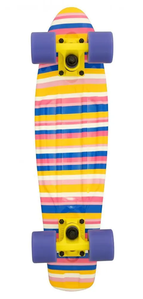 D Street Striped Cruiser Skateboard – 23-Inch PP Deck