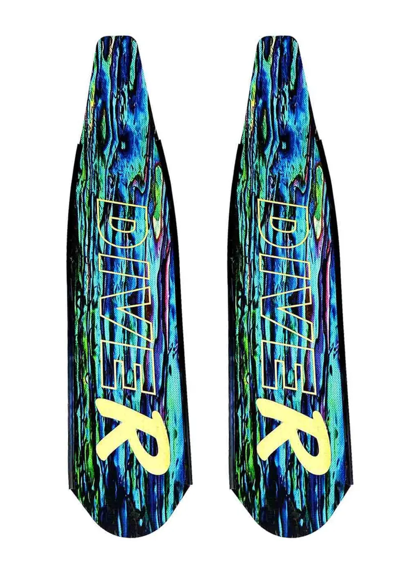 DiveR Carbon Fiber Fins with Paua Shell Inlay