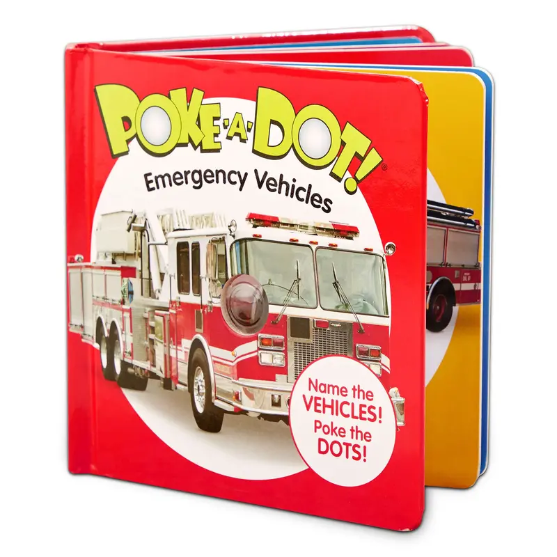 Emergency Vehicles Poke-A-Dot Interactive Book – Sensory Learning for Toddlers