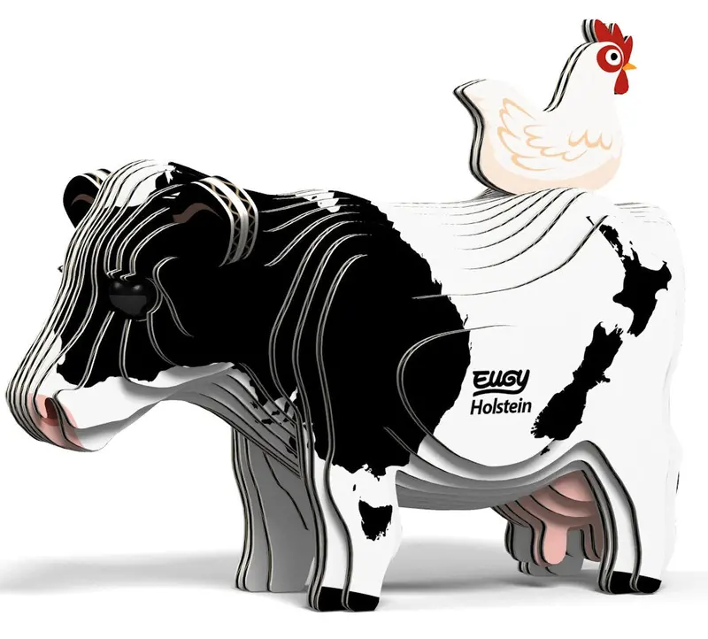 EUGY Holstein Cow 3D Paper Craft Kit – Sustainable DIY Animal Puzzle
