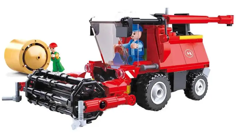 Farm-Themed Combine Harvester Building Brick Model Kit