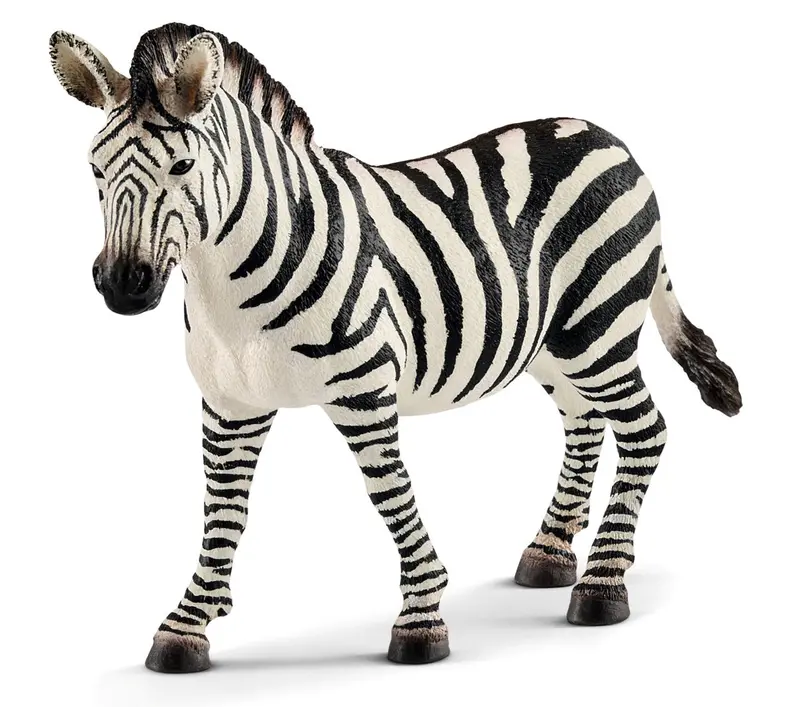 Female Zebra Figurine – Striped Equine Wildlife Model
