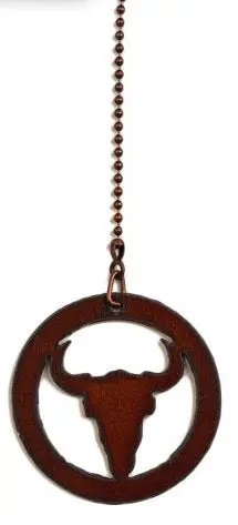 #FP86 Buffalo Skull Metal Fan Pull Chain Accessory