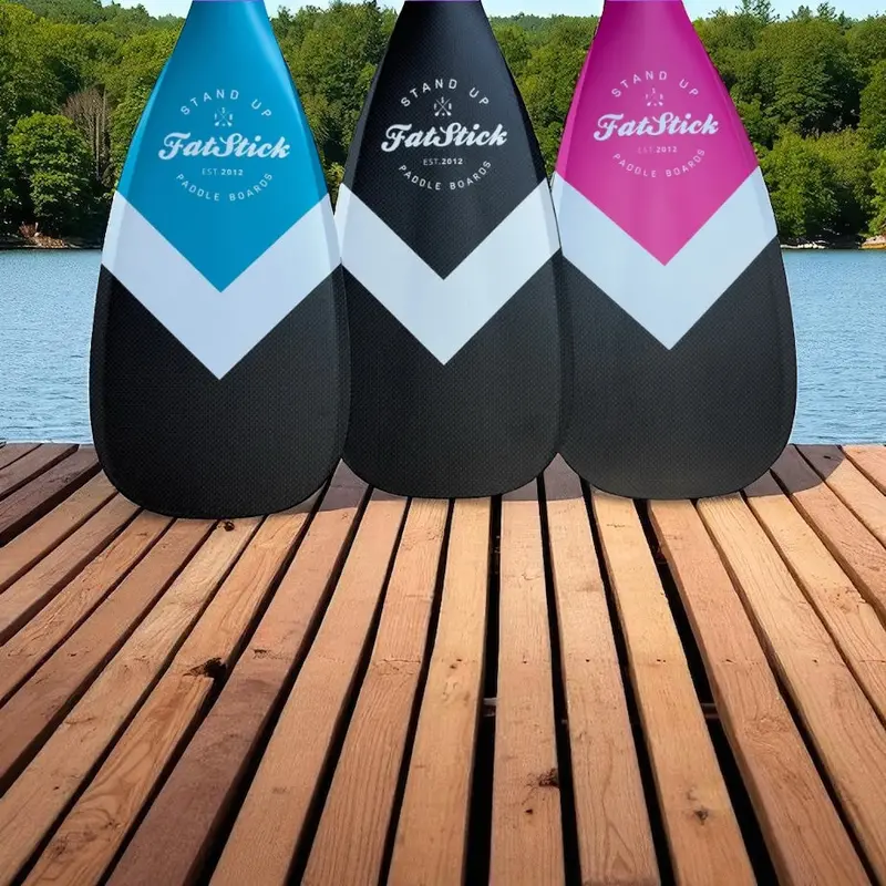Free Carry Bag Included – Full Carbon 3-Piece SUP Paddle (Blue/Pink/Black)