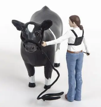 Girl Cattle Showman Set – 1:16 Scale Livestock Exhibition Figure Collection