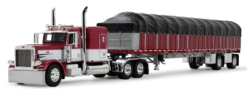 Greenlight Peterbilt 389 Heavy-Duty Tractor with Flat Top Sleeper & Covered Wagon Trailer – 1:64