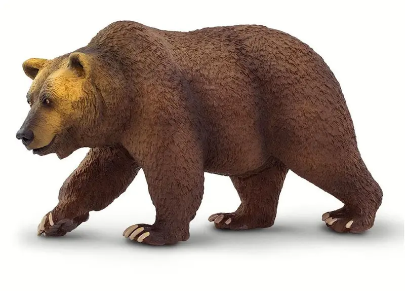 Grizzly Bear Wildlife Figure – Realistic North American Animal Sculpture