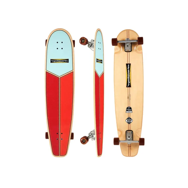 Hamboards The Huntington Hop 45-Inch Longboard – Light Blue/Orange/Red