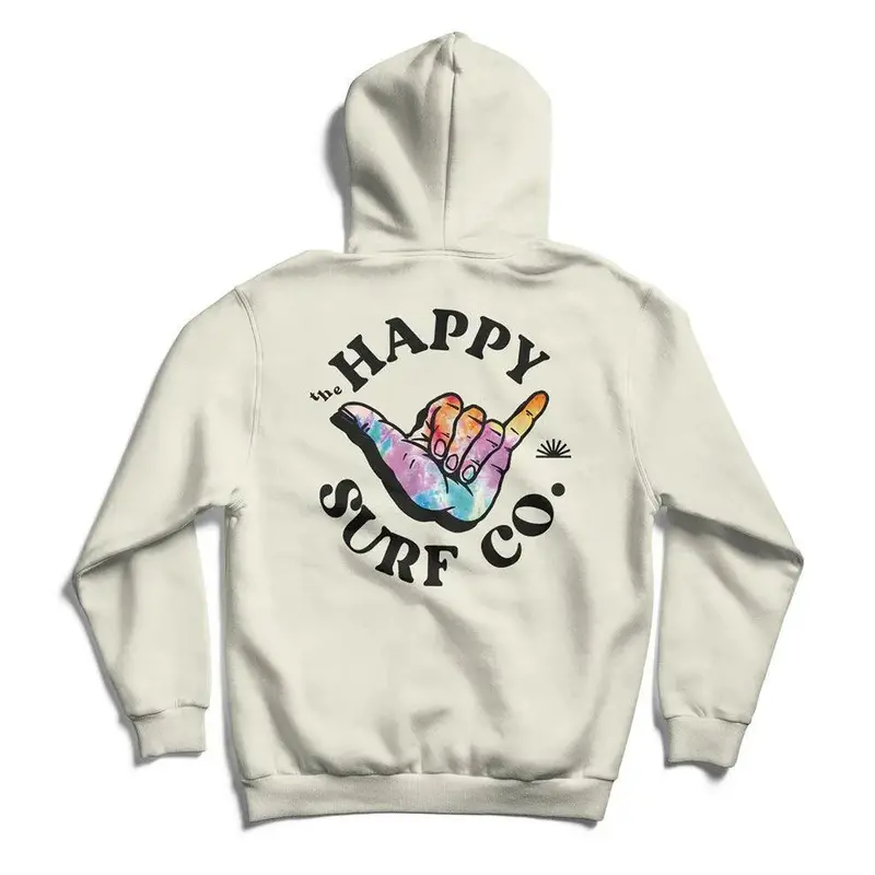 Happy Surf Co Shaka Embroidered Hoodie – Cream Colorway