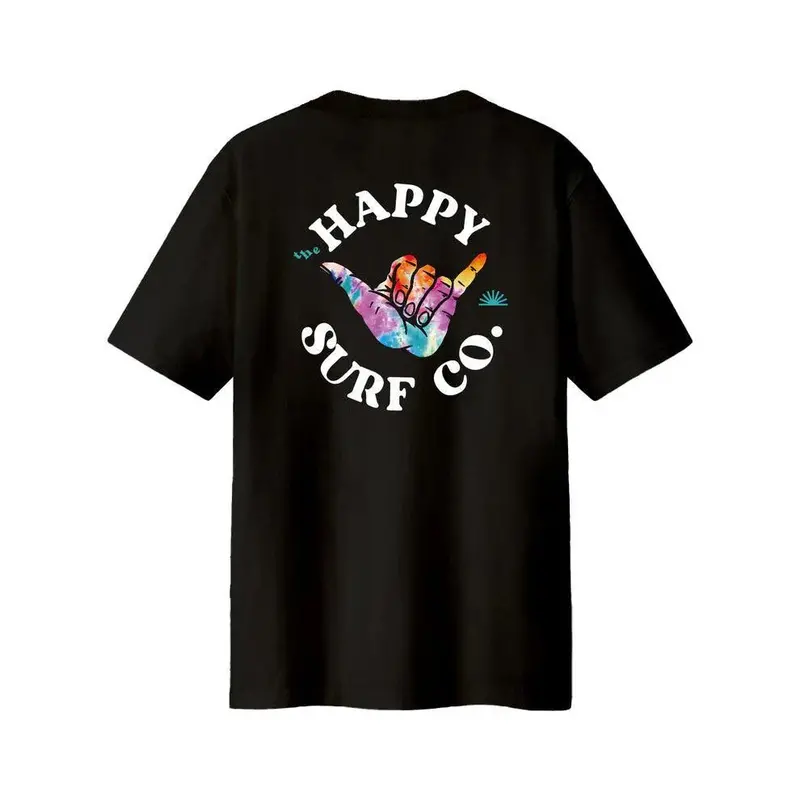 Happy Surf Co Shaka Graphic T-Shirt – Classic Fit, Black