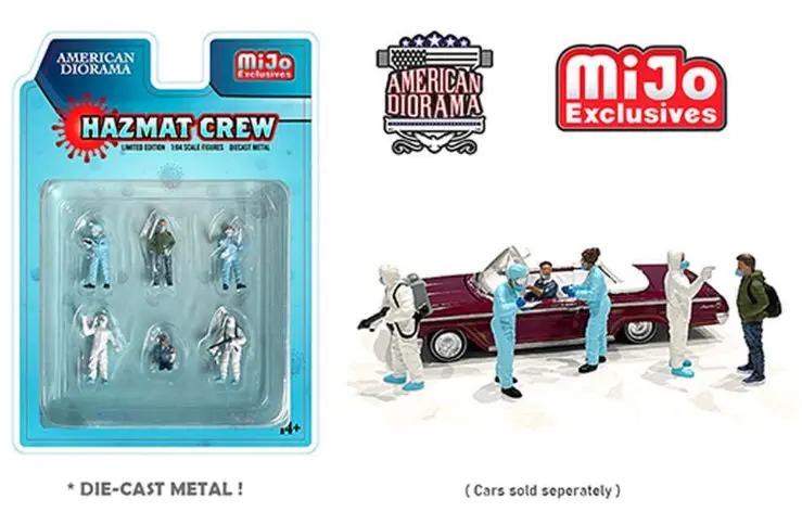 Hazmat Crew Figure Set – 1:64 American Diorama Safety Personnel