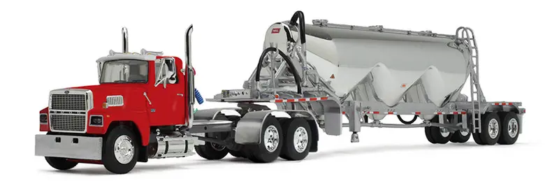 Heil Red Ford LTL 9000 Day Cab with Pneumatic Tank Trailer – 1/64 Scale, Model #60-2103