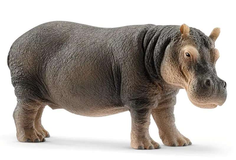 Hippopotamus Animal Figurine – Realistic Aquatic Mammal Model