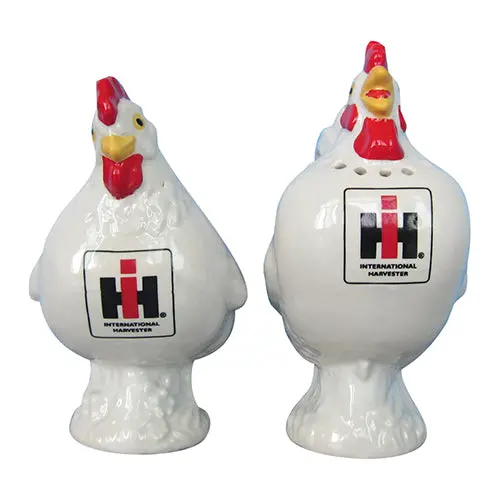 International Harvester White Rooster & Hen Salt and Pepper Shakers – Farmhouse Kitchen Set