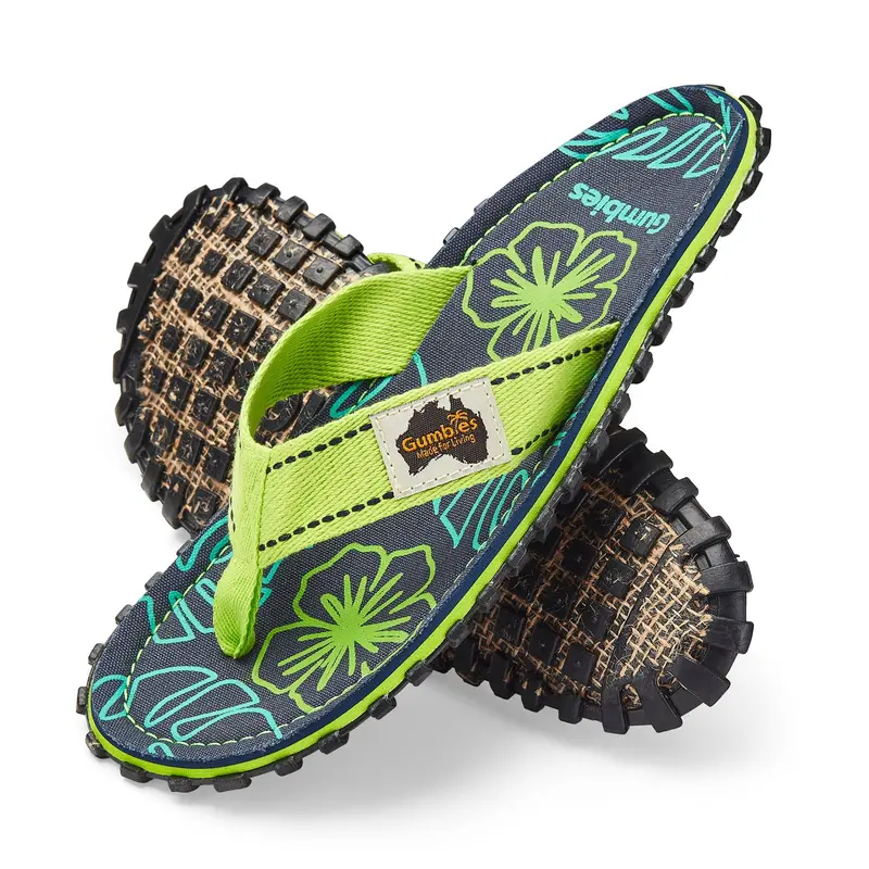 Islander Men’s Lime Hibiscus Flip-Flops