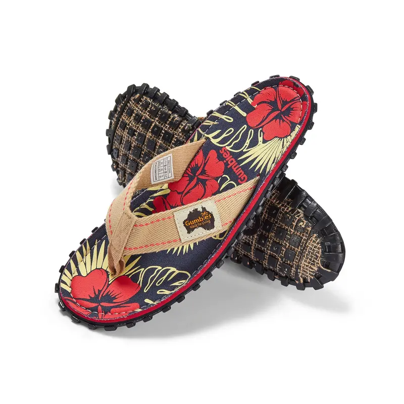 Islander Women’s Denim Hibiscus Flip-Flops