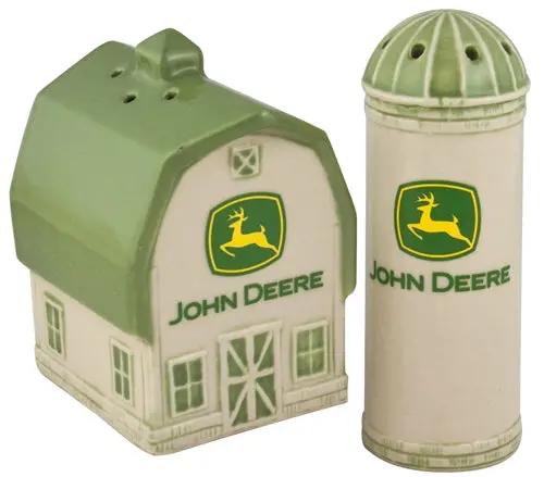 John Deere Barn and Silo Salt and Pepper Shakers – Rustic Farm Decor Set