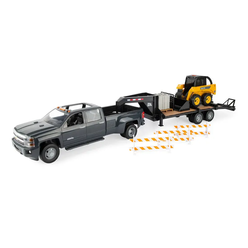 John Deere & Chevrolet Silverado Construction Set – 1:16 Heavy-Duty Truck & Trailer Kit