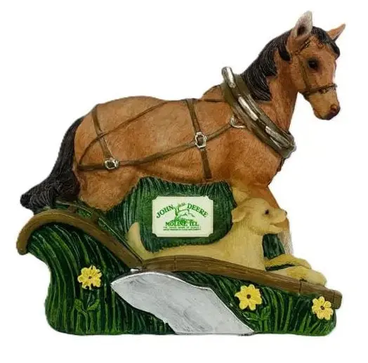 John Deere Plow Horse Coin Bank – Vintage-Themed Piggy Bank