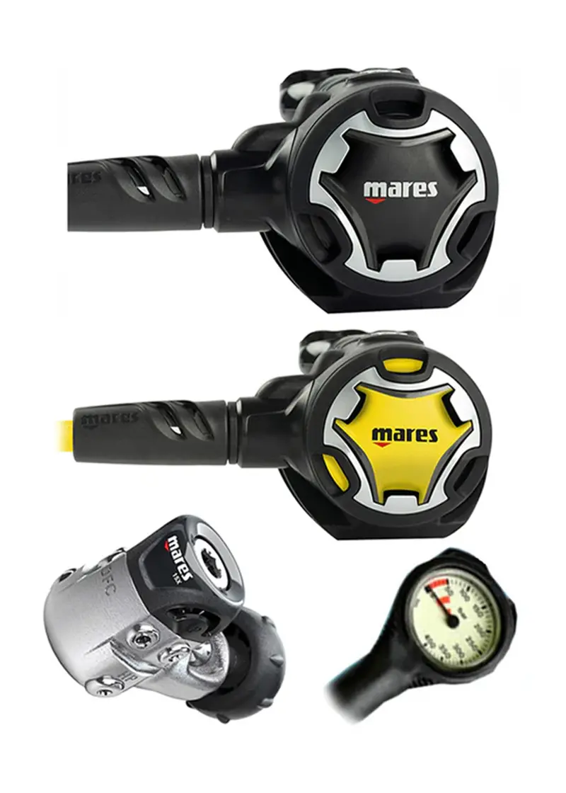 Mares Dual 15X Regulator Set with SPG Gauge and Carry Bag (Yoke Connection)