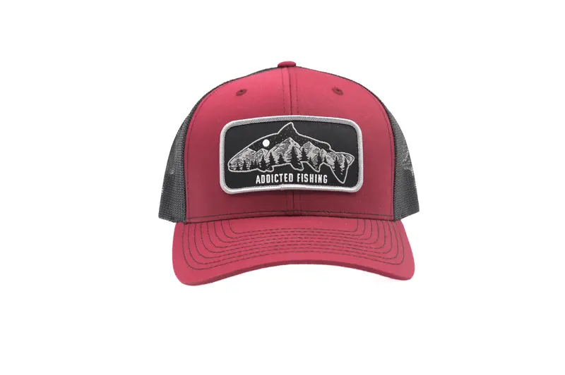 Maroon Fish Mountain Snapback Trucker Hat