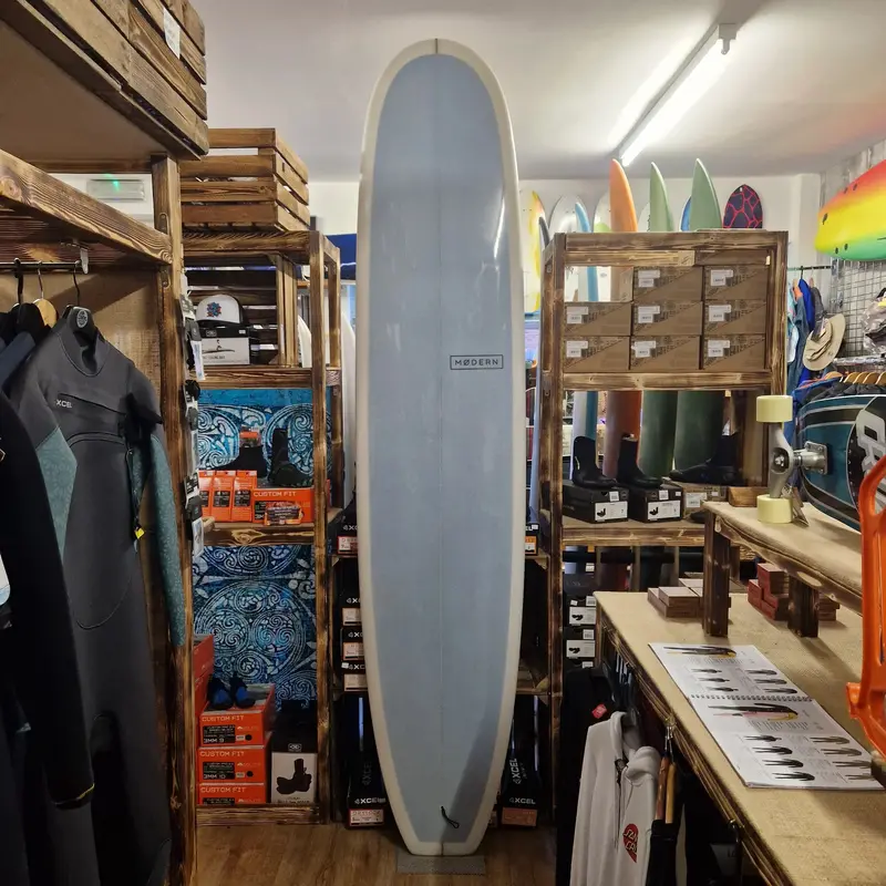 Modern Retro 9’1 PU Longboard – Classic Blue Surf Craft