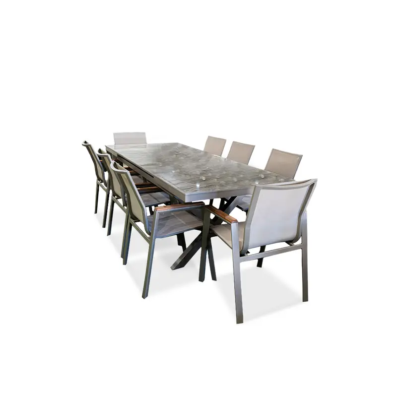 Modular Extendable Dining Set for Outdoor Spaces