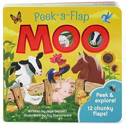 Moo! Peek-a-Flap Board Book for Toddlers