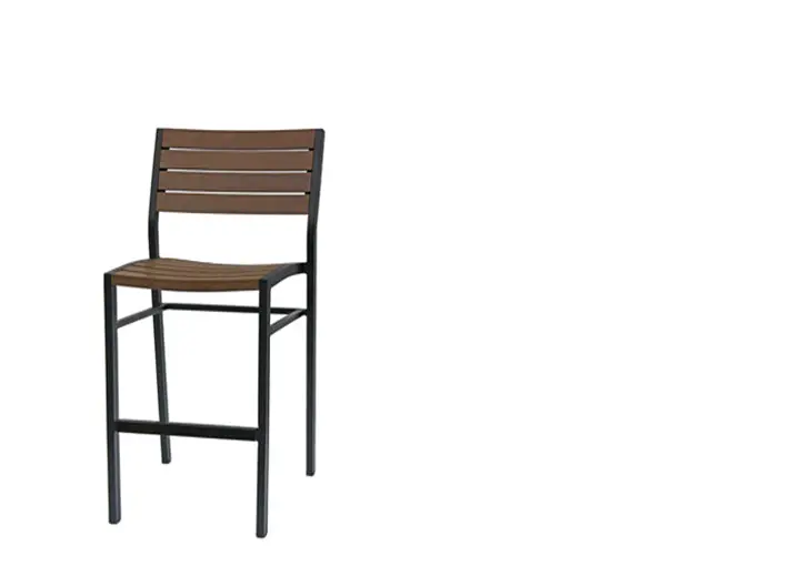 New Mirage Stacking Bar Chair – Armless, Durawood & Aluminum