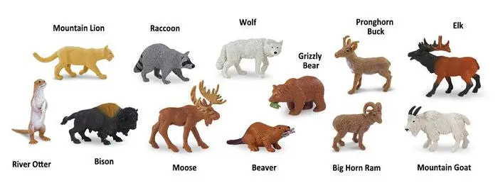 North American Wildlife Collection – 12-Piece Animal Figurine Set