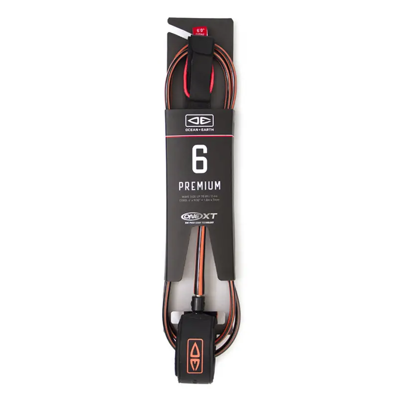 Ocean & Earth One-Xt Premium Surfboard Leash – 6’0″, Coral