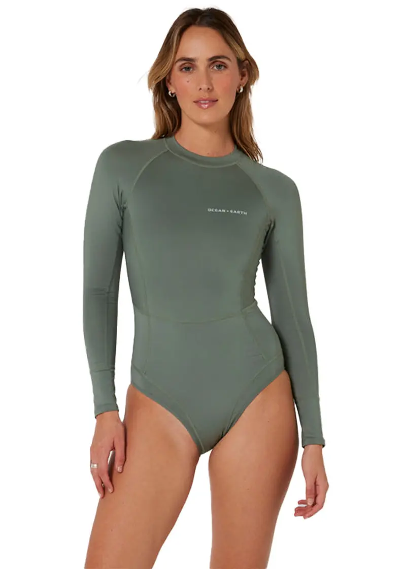 Ocean & Earth Women’s Oceana Long-Sleeve Lycra One-Piece Swimsuit