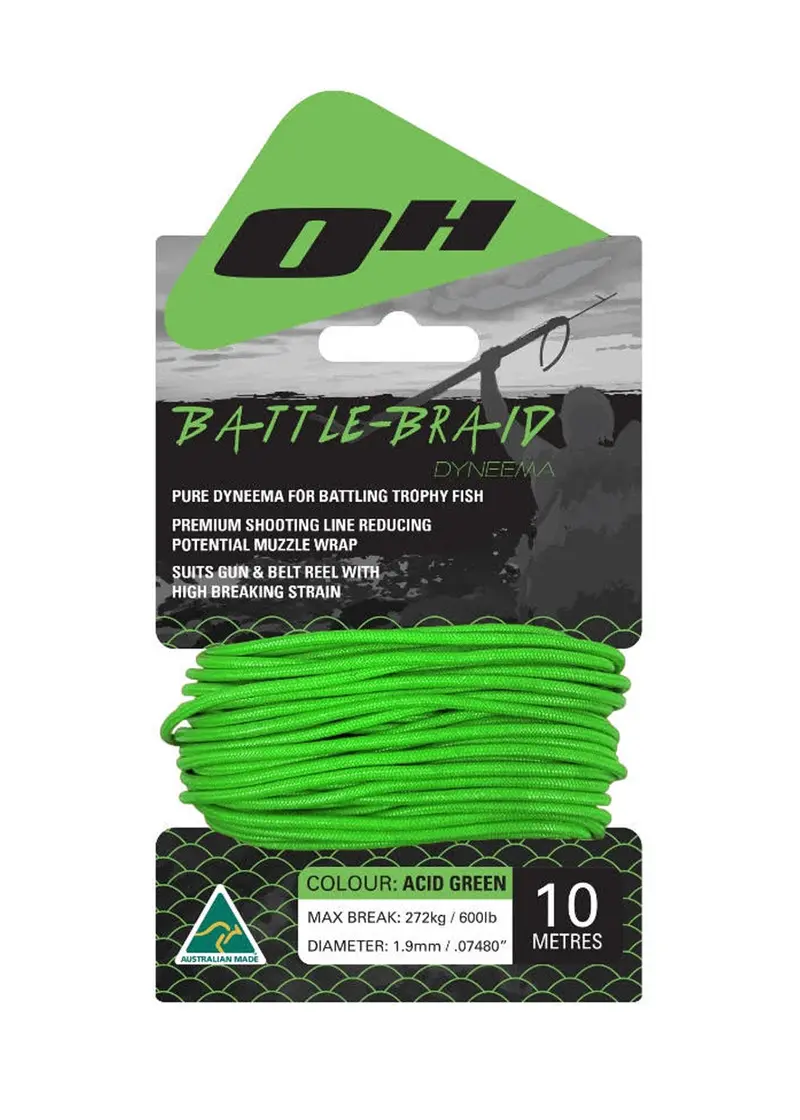 Ocean Hunter Battle-Braid Dyneema Fishing Line – 10m Pre-Packaged Card, 1.9mm