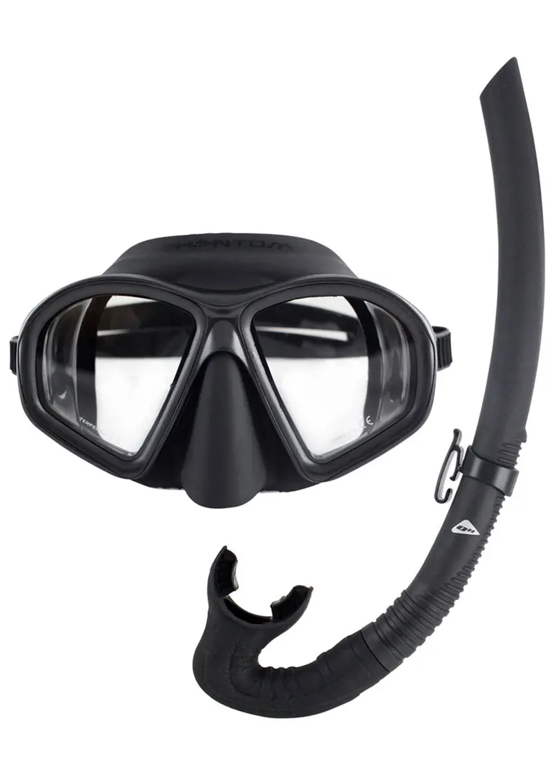 Ocean Hunter Phantom Snorkeling Set – Low-Volume Mask + Dry-Top Snorkel