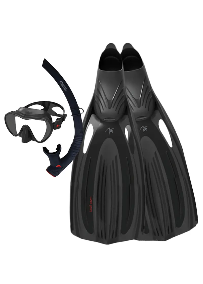 Ocean Hunter Sea Hawk Combo – Mask, Snorkel & Fins Set for Recreational Divers