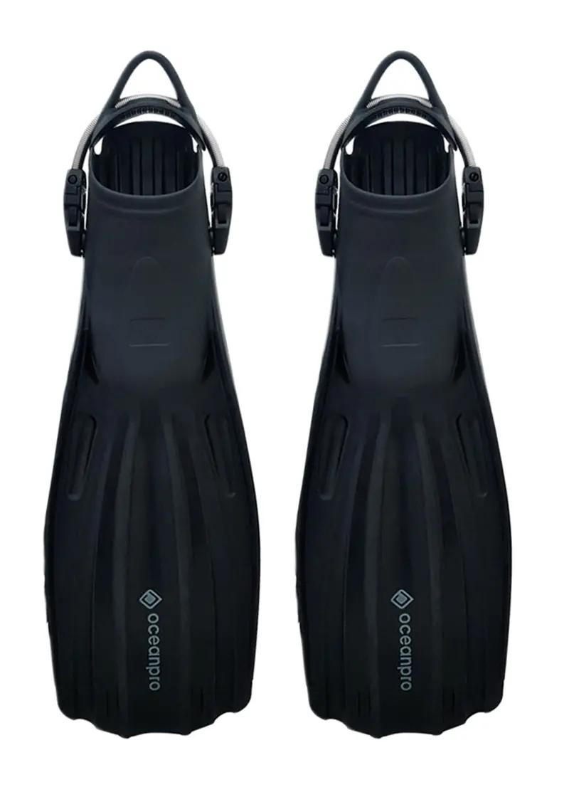 Ocean Pro Avoca Open-Heel Scuba Fins – Adjustable Strap & Channel-Vent Design