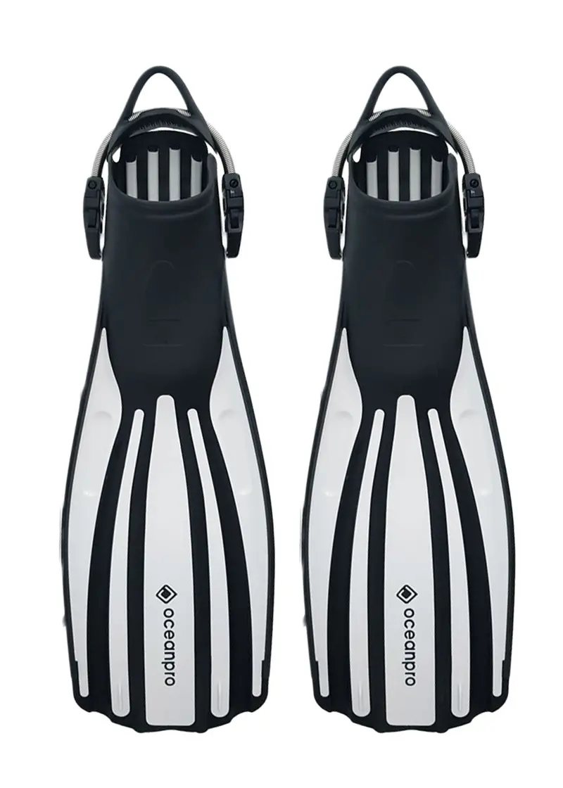 Ocean Pro Avoca Open-Heel Scuba Fins – Ergonomic Foot Pocket & Dual-Material Blade