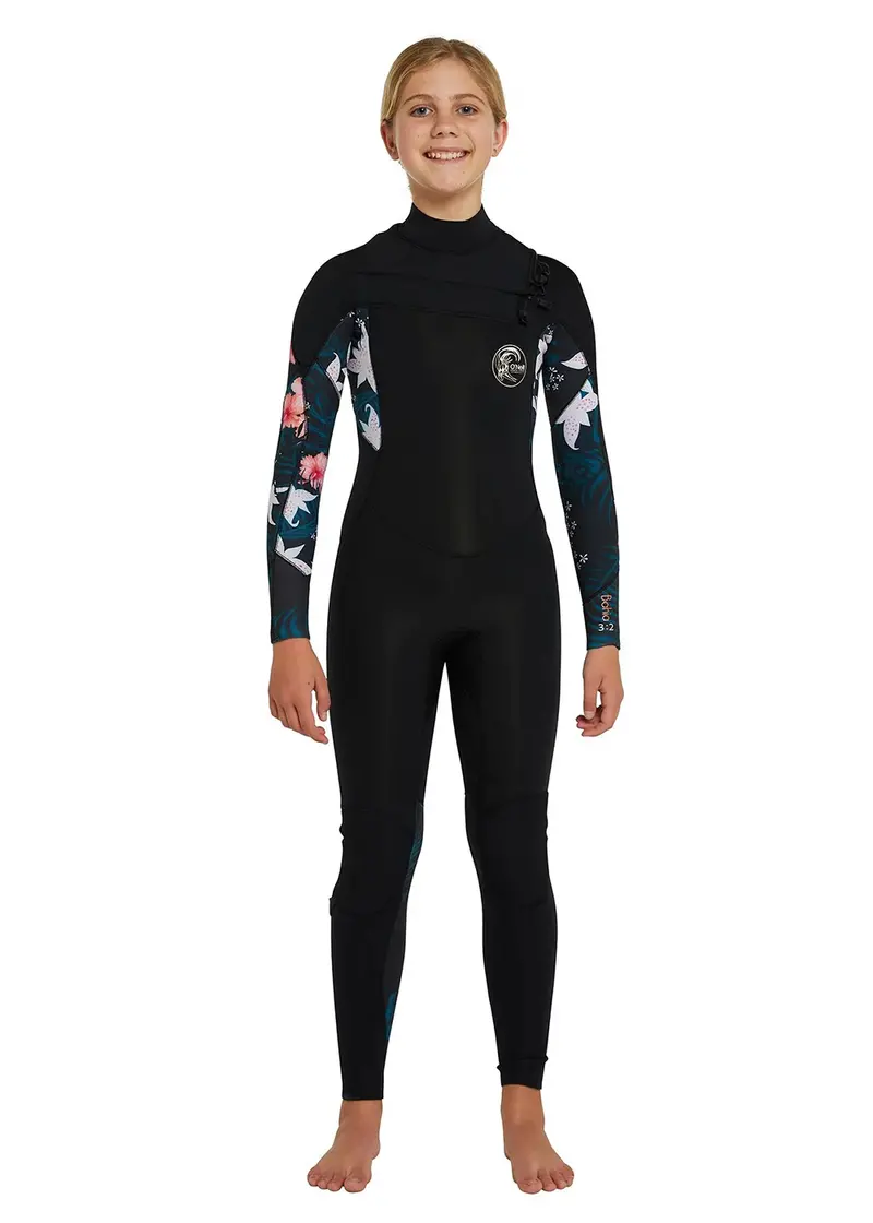 ONeill Girls’ Bahia 3/2mm Chest-Zip Steamer Wetsuit