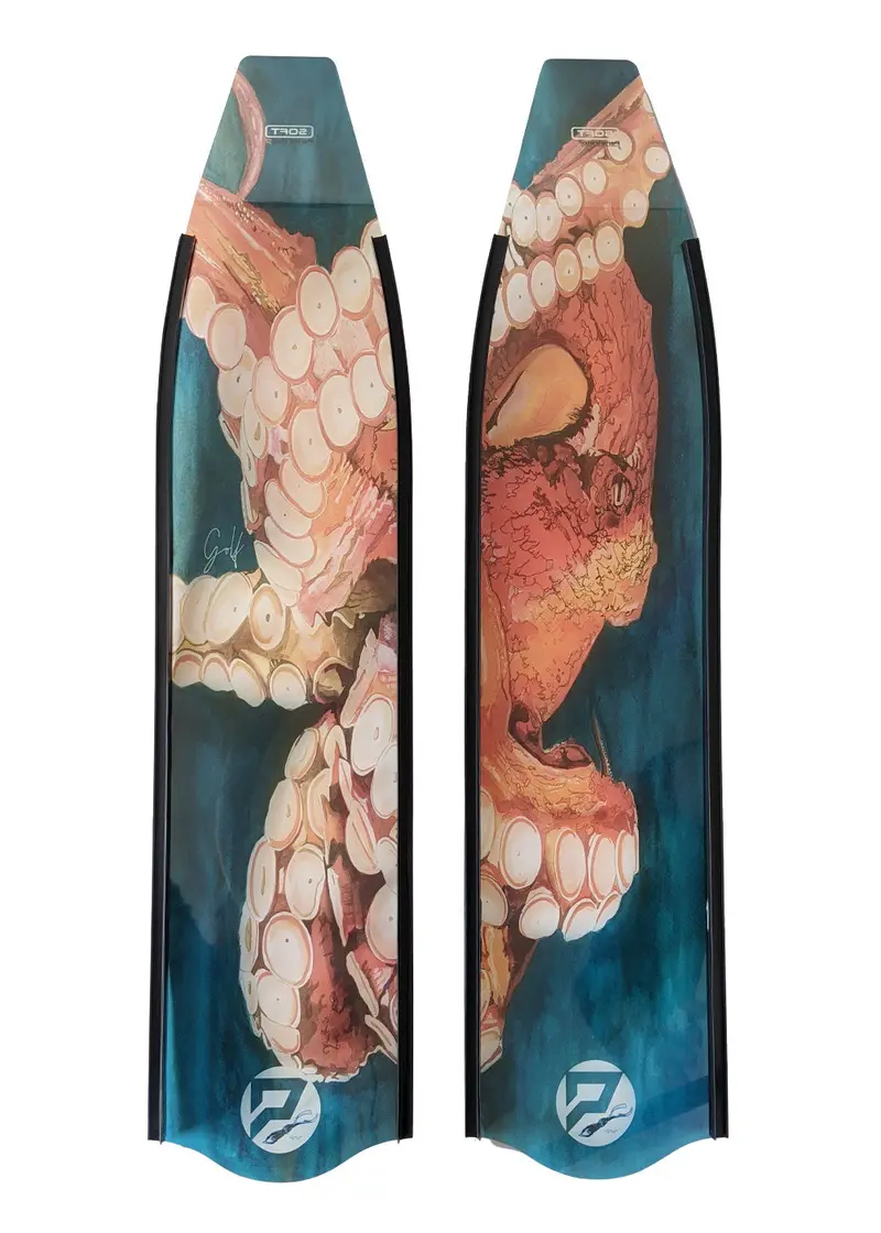 Penetrator Composite Dive Fins – Octopoda Pattern with Black Rails
