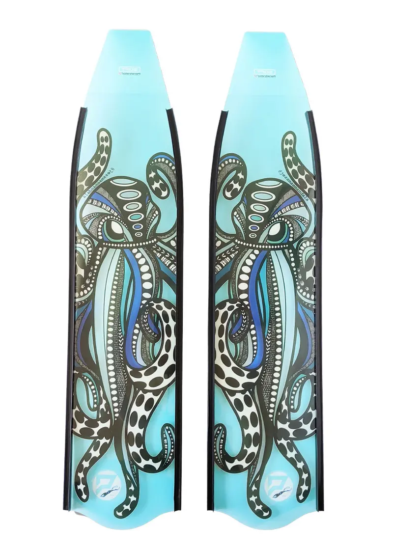 Penetrator Composite Dive Fins – Zentangle Octopus Design with Black Rails