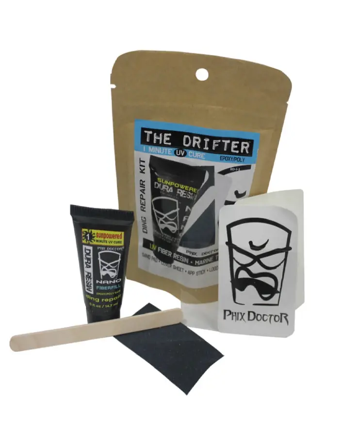 Phix Doctor ‘The Drifter’ All-in-One Surfboard Ding Repair Kit (PU & Epoxy Compatible)