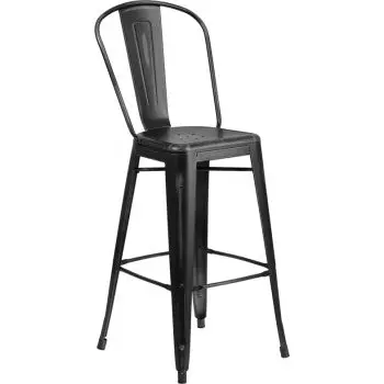 Phoenix 30-Inch Distressed Black Indoor Bar Stool
