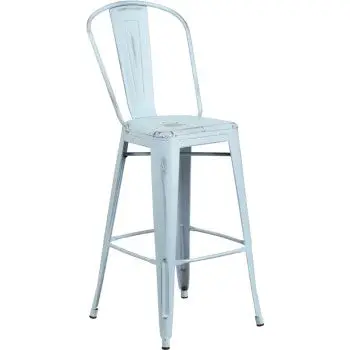 Phoenix 30-Inch Distressed Dream Blue Indoor Bar Stool