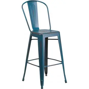 Phoenix 30-Inch Distressed Kelly Blue Indoor Bar Stool